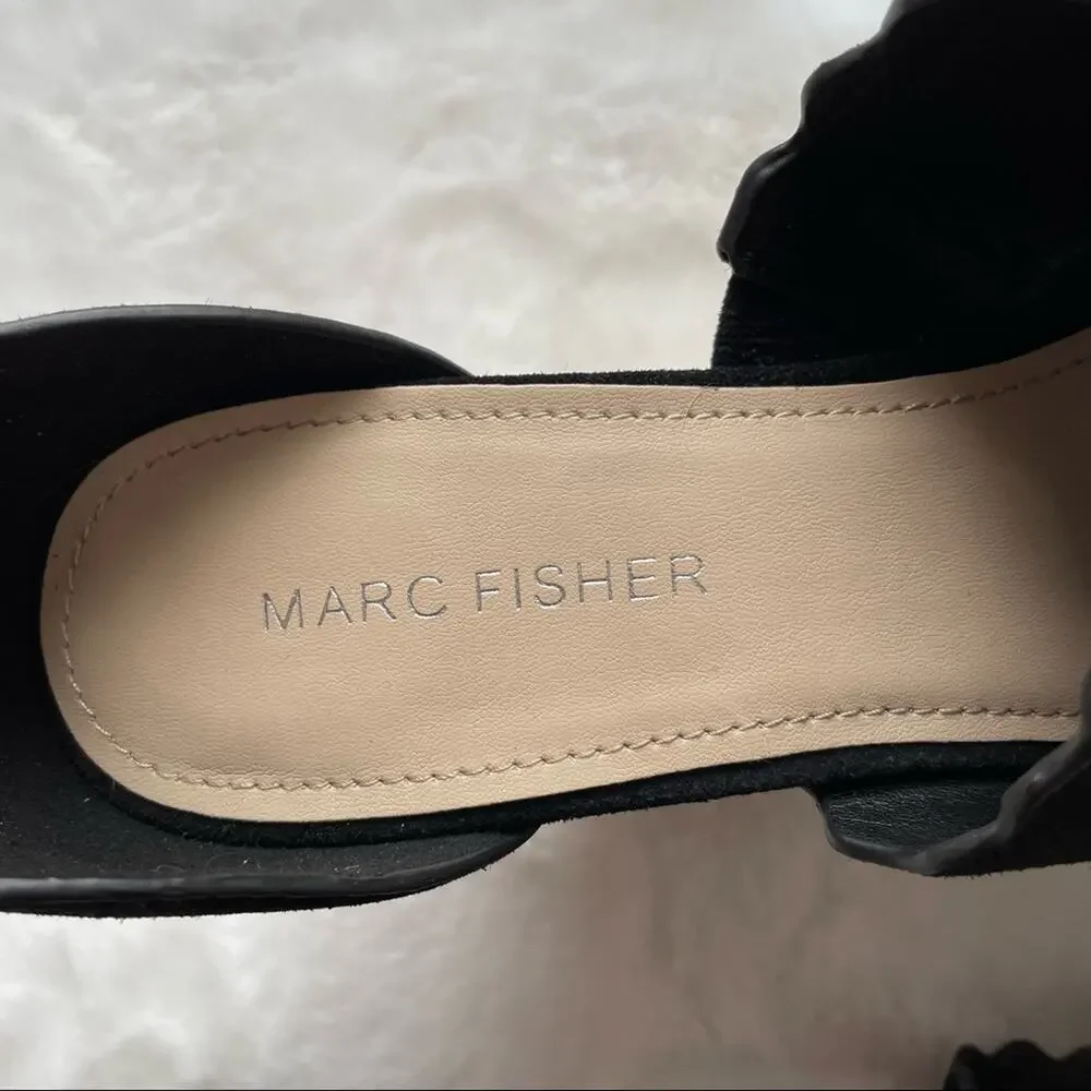 Marc Fisher Black Suede Wedges Size 7.5